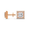 Majesty Princess-Cut Halo Lab Grown Diamond Gold Earrings