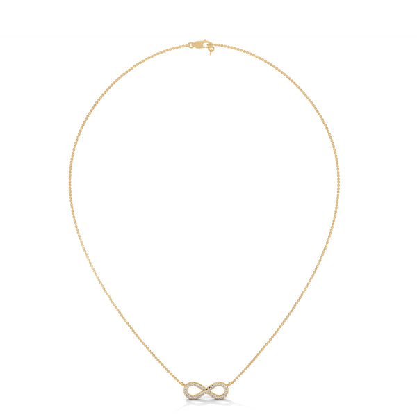 Infinite Sparkle Lab Grown Diamond Gold Infinity Pendant Chain