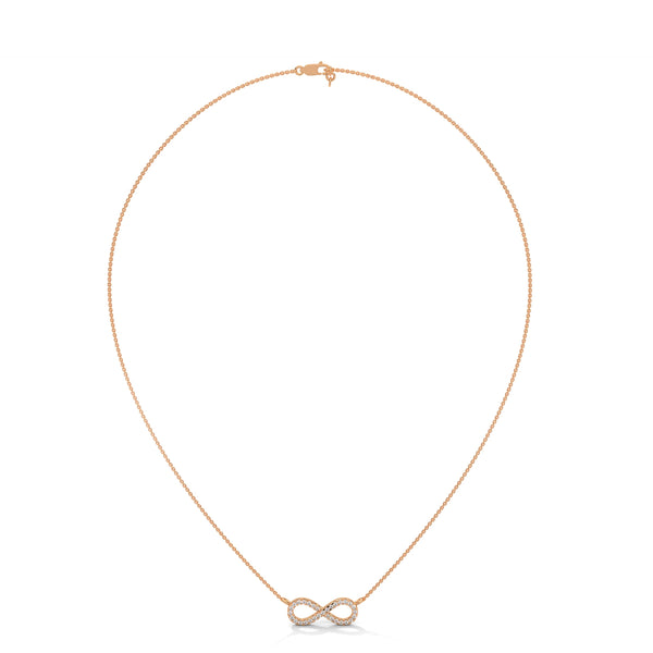 Infinite Sparkle Lab Grown Diamond Gold Infinity Pendant Chain