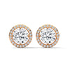 Celestial Glow Round Halo Lab Grown Diamond Gold Earrings