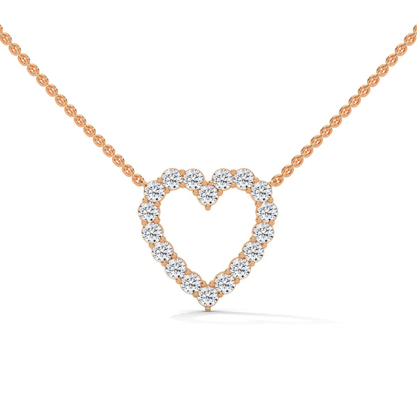 Heart of Brilliance Lab Grown Diamond Gold Pendant Chain