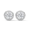 Celestial Glow Round Halo Lab Grown Diamond Gold Earrings