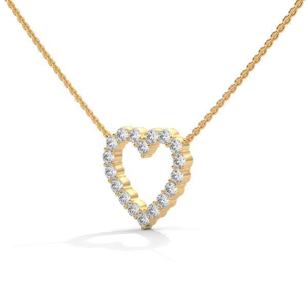 Heart of Brilliance Lab Grown Diamond Gold Pendant Chain
