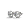 Celestial Glow Round Halo Lab Grown Diamond Gold Earrings