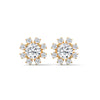 Sunbeam Bloom Round Cluster Lab Grown Diamond Gold Earrings