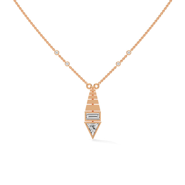 Modern Majesty: Lab Grown Diamond Geometric Gold Pendant Chain