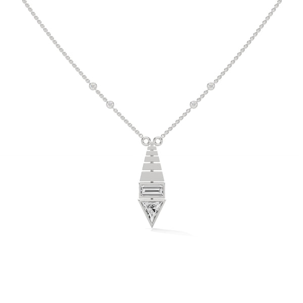 Modern Majesty: Lab Grown Diamond Geometric Gold Pendant Chain