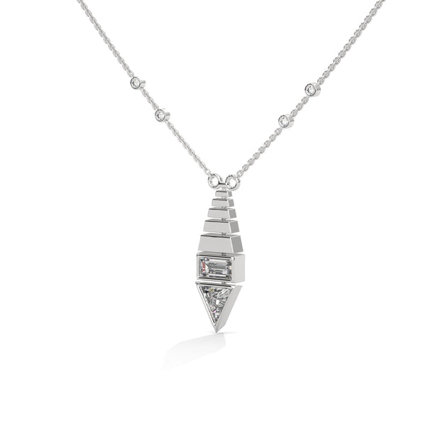 Modern Majesty: Lab Grown Diamond Geometric Gold Pendant Chain