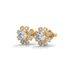Sunbeam Bloom Round Cluster Lab Grown Diamond Gold Earrings