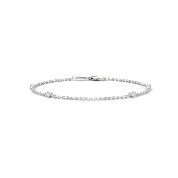 The Celestia Curve is a 5.75-inch bangle bracelet featuring 1.75 carats of 50 dazzling round-cut diamonds—crafted for a refined and radiant statement.