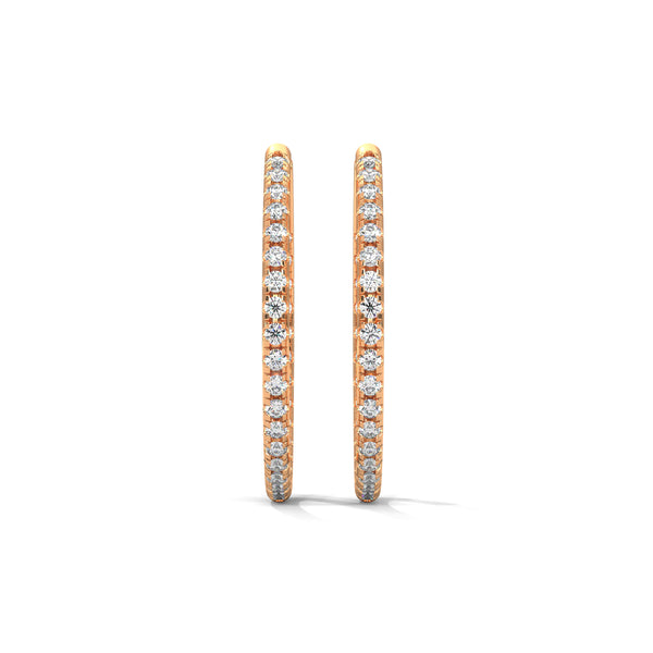 Classic hoops reimagined with a luminous row of diamonds—endless style, infinite sparkle.