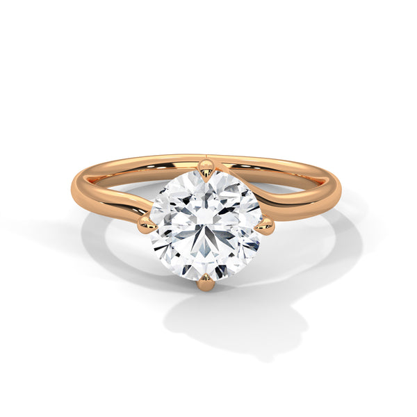 Classic Brilliance Round Cut Lab Grown Diamond Solitaire Gold Ring