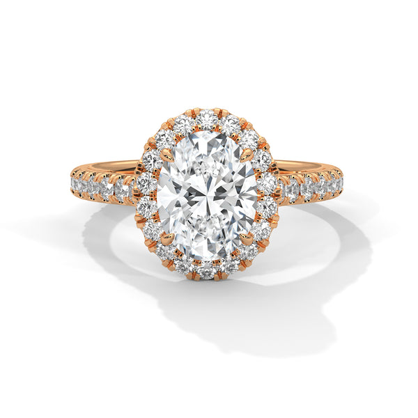 Oval Halo Lab Grown Diamond Gold Ring