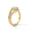 “Round-cut diamond split-halo ring in yellowgold—brilliant sparkle, unique design, andluxurious elegance crafted for bold,unforgettable love.”