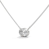 Round Bezel Lab Grown Diamond Gold Pendant Chain