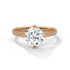 Round Cut Lab Grown Diamond Pave Gold Ring