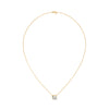 Round Bezel Lab Grown Diamond Gold Pendant Chain