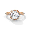 Round Lab Grown Diamond Gold Ring Pave Perfection in a Timeless Halo Design