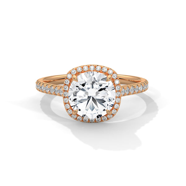 Radiant Halo Lab Grown Diamond Gold Engagement Ring