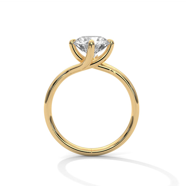 Classic Brilliance Round Cut Lab Grown Diamond Solitaire Gold Ring