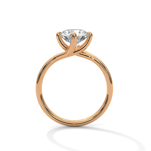 Classic Brilliance Round Cut Lab Grown Diamond Solitaire Gold Ring