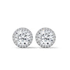 Radiant Halo Round cut Lab Grown Diamond Gold Earring