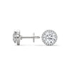 Radiant Halo Round cut Lab Grown Diamond Gold Earring