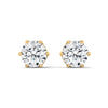 Classic Six-Prong Brilliance Lab Grown Diamond Gold Stud Earrings