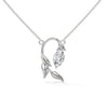 marquise cut Lab Grown Diamond Leaf Gold Pendant Chain