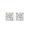 Round Prong Elegance Lab Grown Diamond Gold Stud Earrings