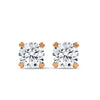 Round Prong Elegance Lab Grown Diamond Gold Stud Earrings