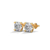 Round Prong Elegance Lab Grown Diamond Gold Stud Earrings