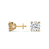 Round Prong Elegance Lab Grown Diamond Gold Stud Earrings