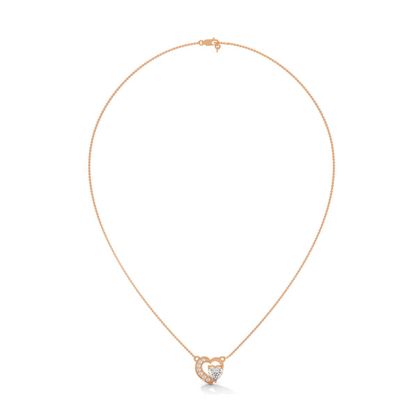 marquise cut Lab Grown Diamond Leaf Gold Pendant Chain
