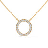 Eternal Circle Lab Grown Diamond Halo Gold Pendant Chain