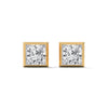 Princess Perfection Lab Grown Diamond Gold Bezel Stud Earrings