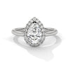 Pear Halo Lab Grown Diamond Gold Ring with Micro Pave Accent Stone