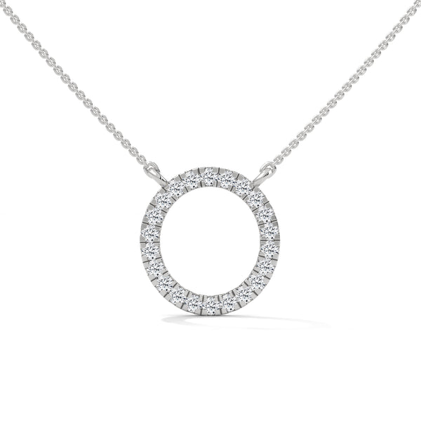 Eternal Circle Lab Grown Diamond Halo Gold Pendant Chain