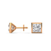 Princess Perfection Lab Grown Diamond Gold Bezel Stud Earrings