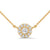 Radiant Halo Lab Grown Diamond Gold Pendant Chain