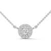Radiant Halo Lab Grown Diamond Gold Pendant Chain