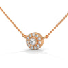 Radiant Halo Lab Grown Diamond Gold Pendant Chain