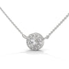 Radiant Halo Lab Grown Diamond Gold Pendant Chain