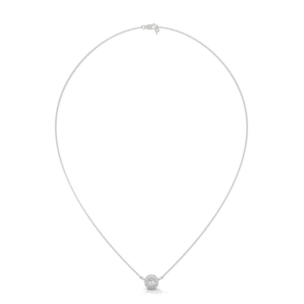 Radiant Halo Lab Grown Diamond Gold Pendant Chain