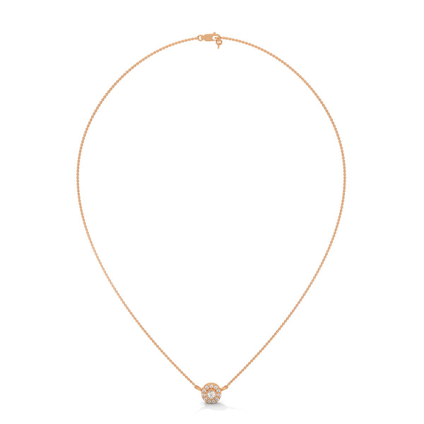 Radiant Halo Lab Grown Diamond Gold Pendant Chain