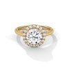 Classic Halo with Brilliant Round Center Lab Grown Diamond Gold Ring
