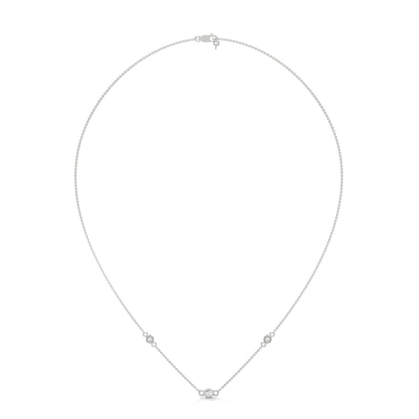 Lab Grown Diamond Station Gold Pendant Chain