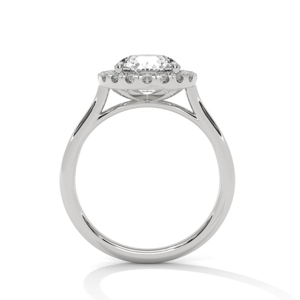 Classic Halo with Brilliant Round Center Lab Grown Diamond Gold Ring