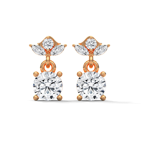 Blooming Brilliance Lab Grown Diamond Gold Drop Earrings
