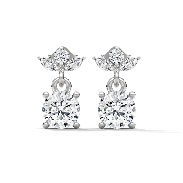 Blooming Brilliance Lab Grown Diamond Gold Drop Earrings
